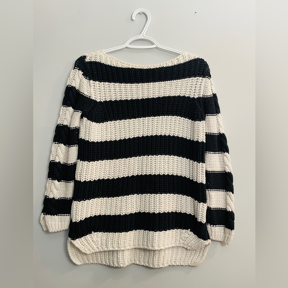 ZARA Knit Monochrome Striped Sweater